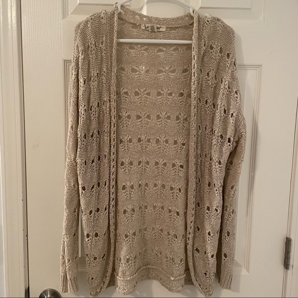 Love by Design Open Cardigan with holes